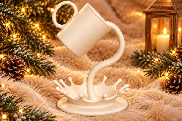 Floating Coffee Cup Splash STL – 3D Printable Coffee Décor Model - Image 2