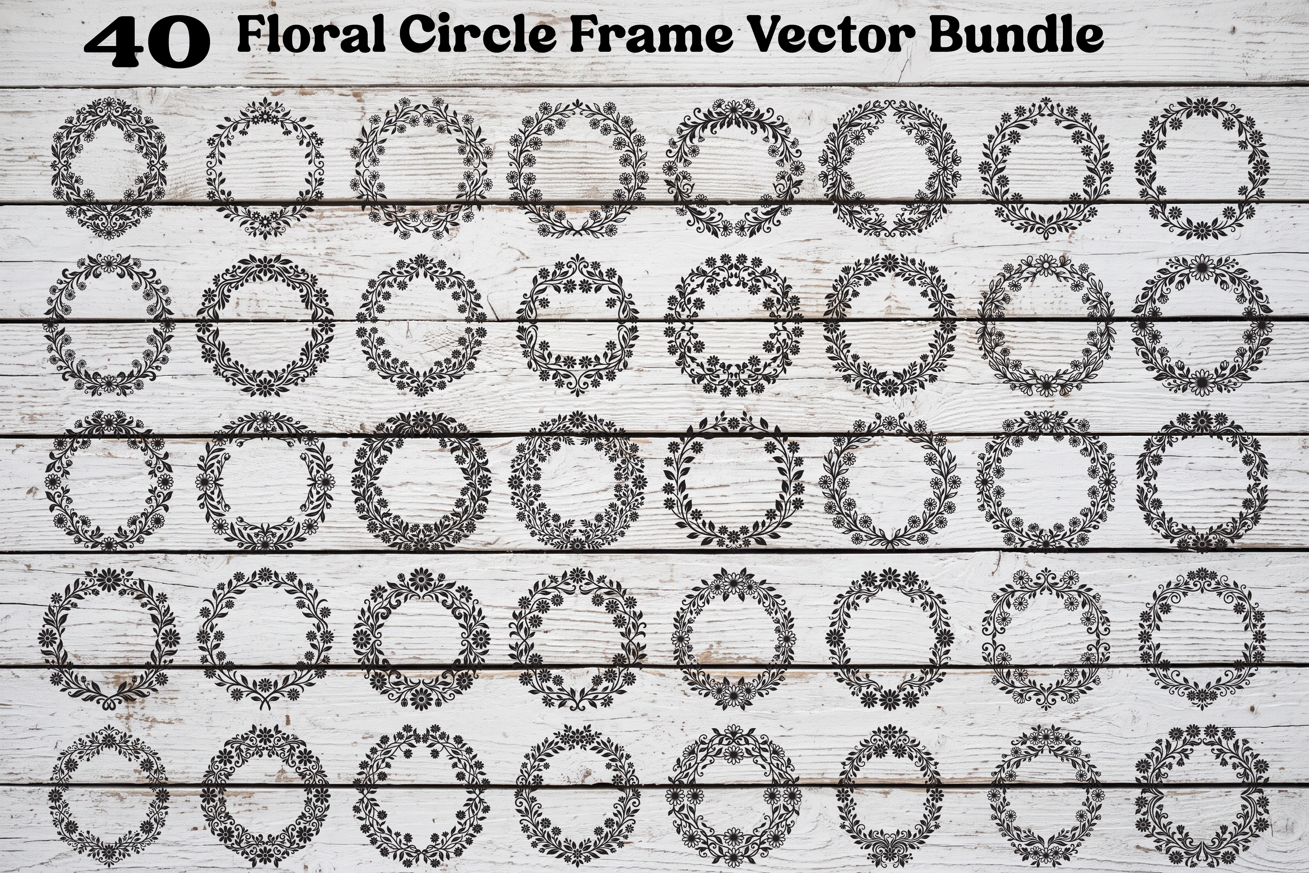 Floral Circle Frame Vector Bundle Graphic by GFX_TOHID · Creative Fabrica