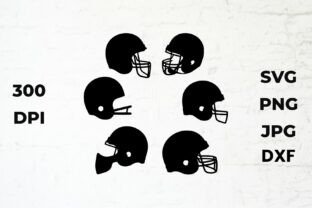 Football Helmet Set Silhouette Design Graphic by theresumepark ...