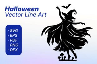 No Loss Vector Halloween Dancing Witch Vector Art Graphic by Cuambaz · Creative Fabrica