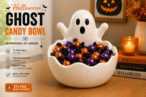 Halloween Ghost Figurine 3D STL File  Cute Printable Ghost Décor - Image 14