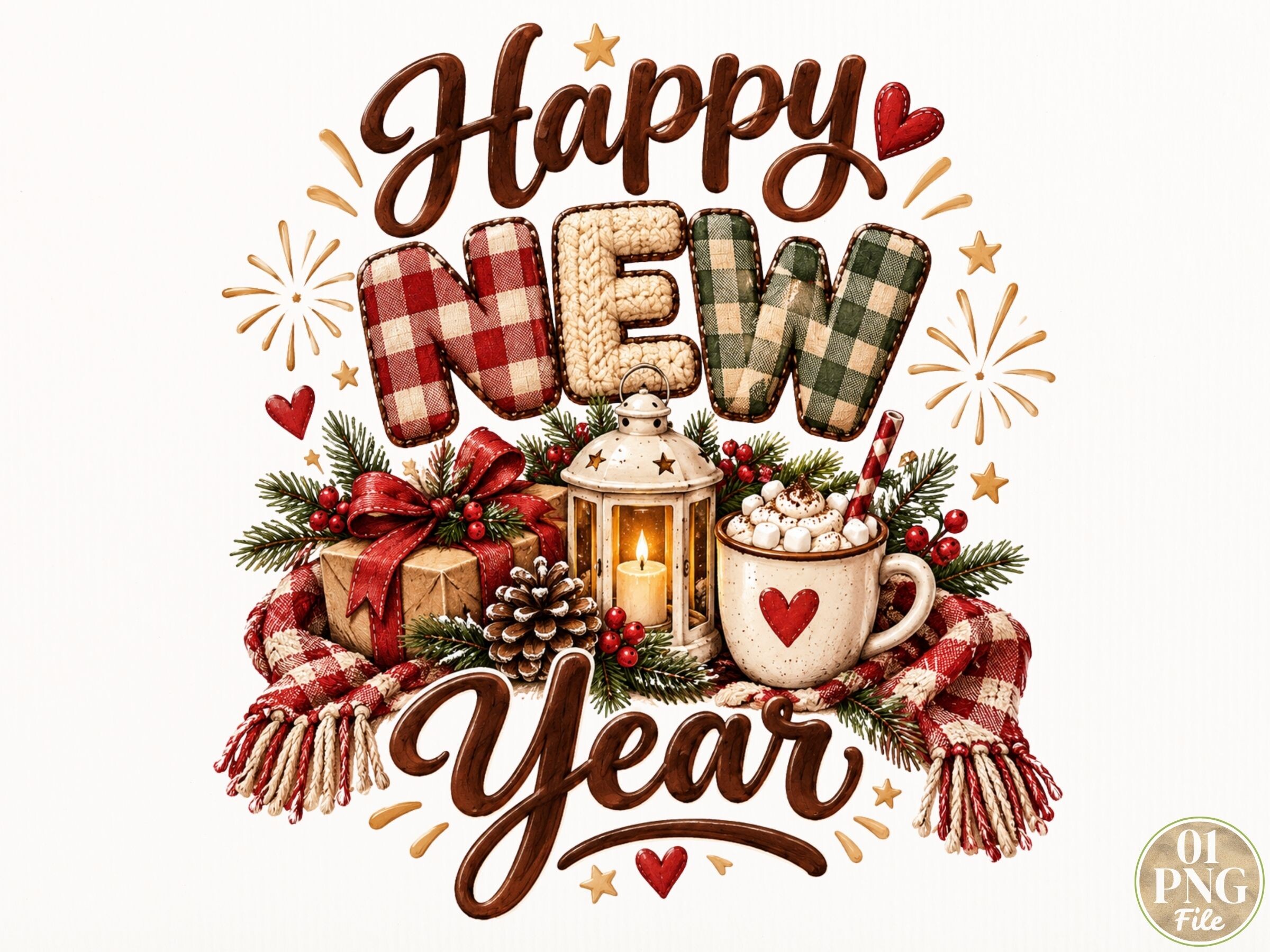 Happy New Year PNG, Cozy Lantern and Gif Graphic by Camel Muse ...