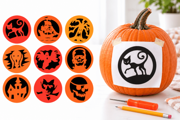 Jack-o-Patterns SVG Set 1 Templates Halloween 3D SVG Craft By Illustration Ink