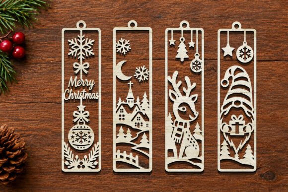 Christmas bookmark laser cut file