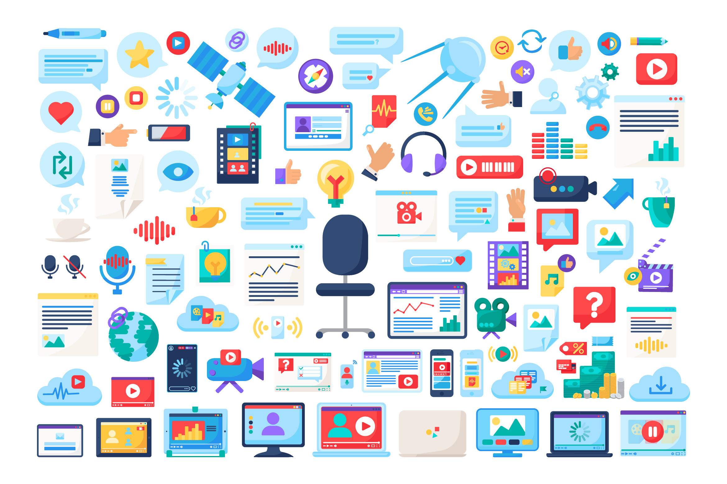 Livestream Solid Icons – 100 Elements