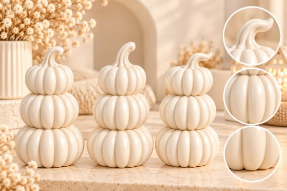 Pumpkin Stack STL | 3 Fall & Halloween 3D Print Decor Files - Image 2