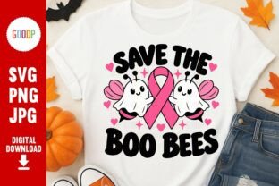 Save the Boo Bees Breast Cancer SVG Graphic by GoodPShop · Creative Fabrica