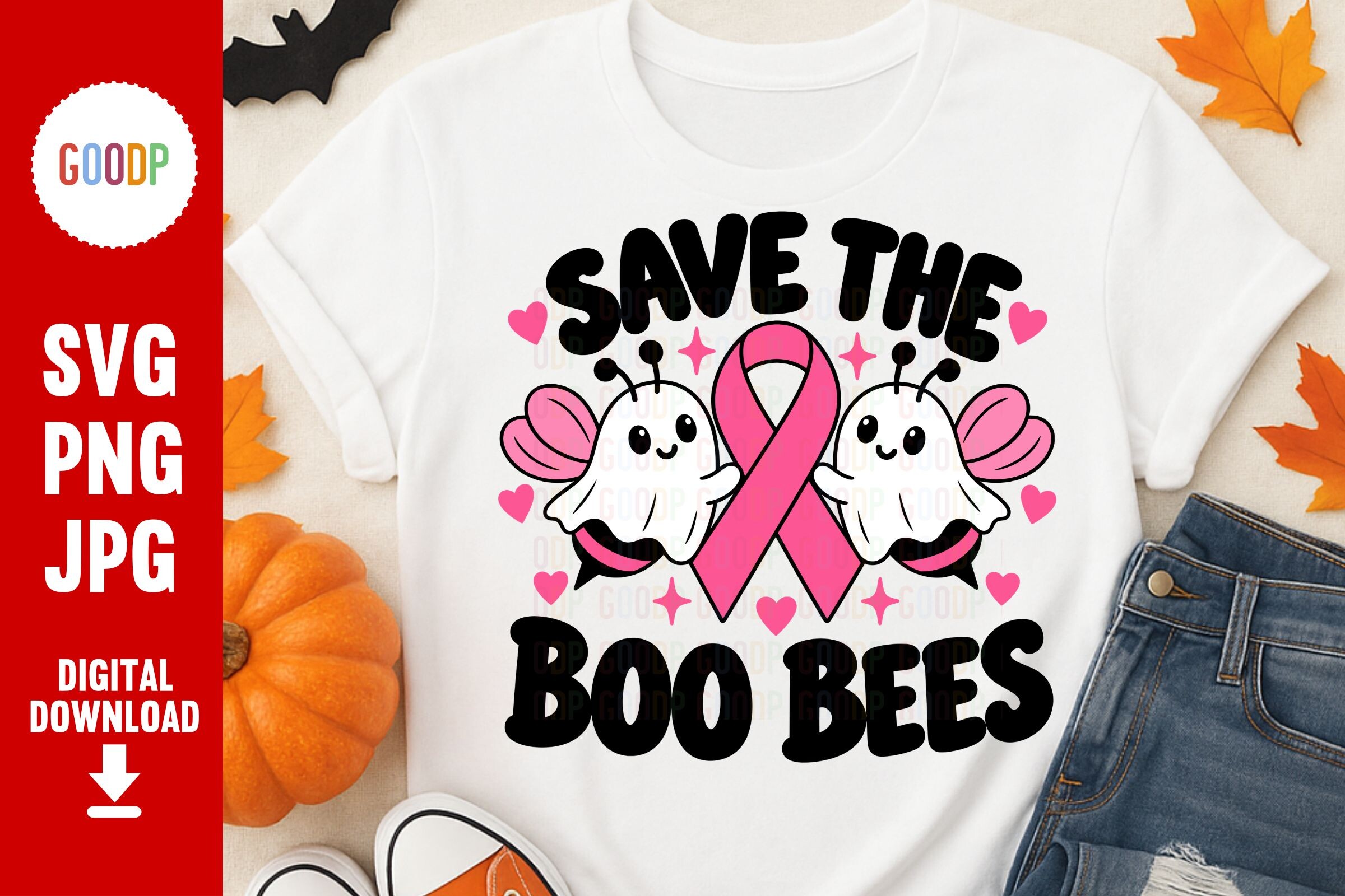 Save the Boo Bees Breast Cancer SVG Graphic by GoodPShop · Creative Fabrica