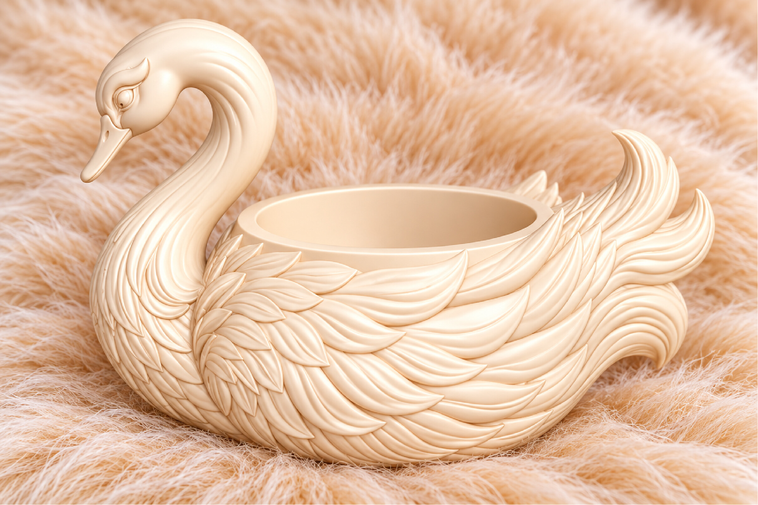 Swan Planter Pot 3D STL – Elegant Swan Succulent Planter File for 3D Printing - Image 4