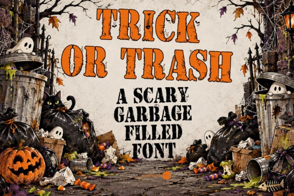 Trick or Trash Font - halloween fonts