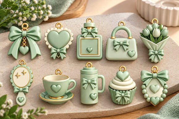 Valentine Hanging Charms STL Bundle – 10 Heart & Gift 3D Print Designs - Image 3