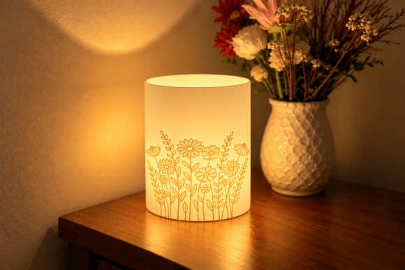 Floral Tealight Holder STL - 3D Printable Botanical Flower Lantern File - Image 2