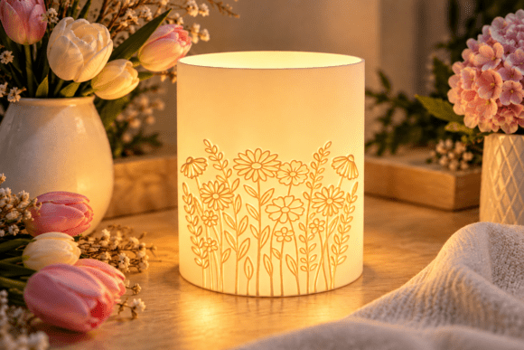 Floral Tealight Holder STL - 3D Printable Botanical Flower Lantern File - Image 4