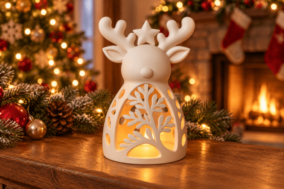 3D STL Christmas Reindeer Decor – Illuminated Openwork Holiday Print - Image 2
