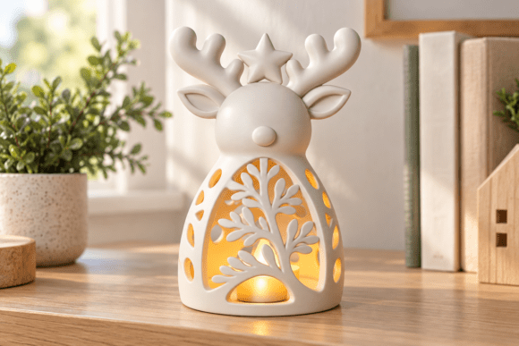 3D STL Christmas Reindeer Decor – Illuminated Openwork Holiday Print - Image 3