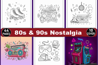 80s & 90s Nostalgia Bold & Easy Coloring Graphic by NF Design Park BD ...