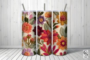Autumn Embroidery Flowers Backgrounds Graphic by Creative Store ...