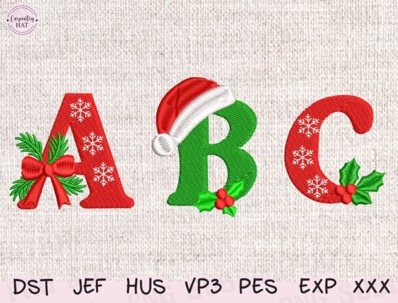Christmas Alphabet Embroidery Design