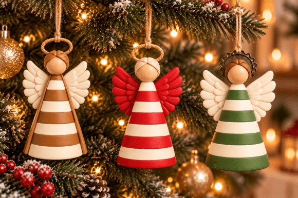 Christmas Angel Ornament Trio 3D STL – 3 Holiday Angel Ornaments to Print - Image 2