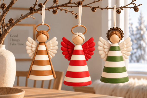 Christmas Angel Ornament Trio 3D STL – 3 Holiday Angel Ornaments to Print - Image 3