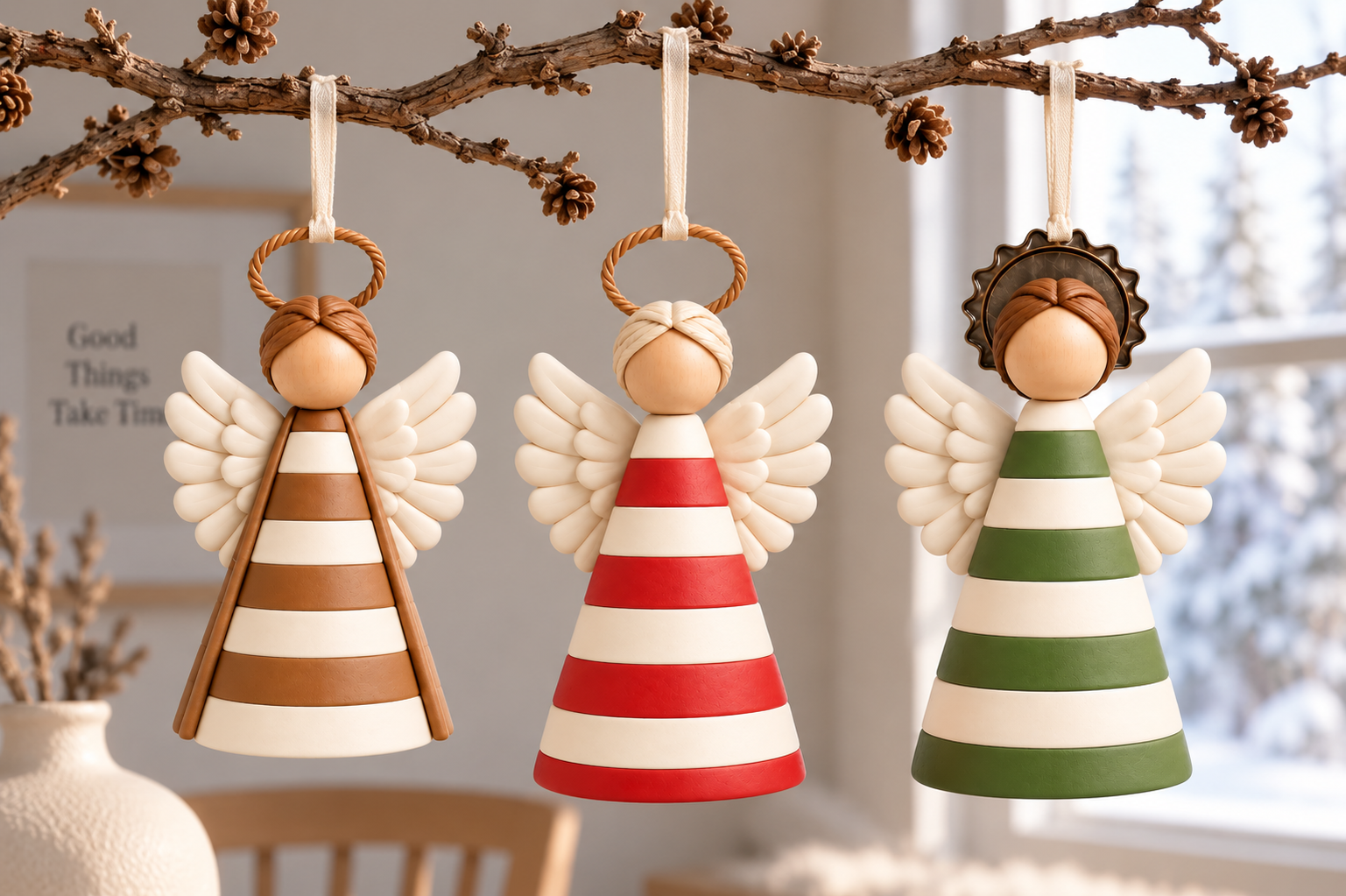 Christmas Angel Ornament Trio 3D STL – 3 Holiday Angel Ornaments to Print - Image 4