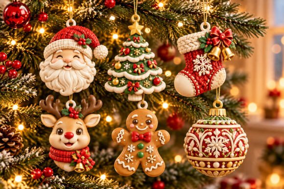 Festive Christmas Keychain STL – Santa Gnome, Snowman & Gingerbread 3D Print Files - Image 13
