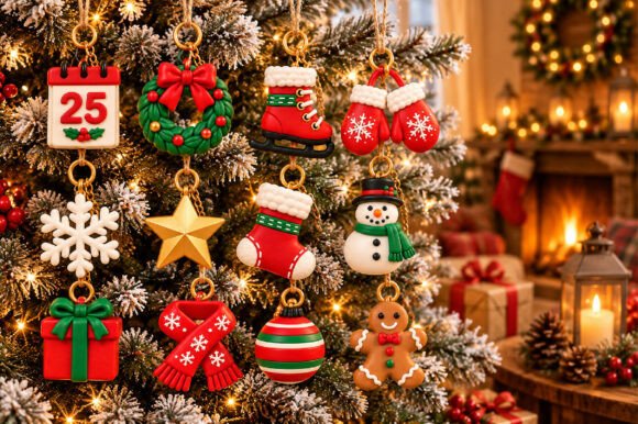 Christmas Keyring STL Bundle 12 Festive 3D Printable Keychain Designs - Image 4