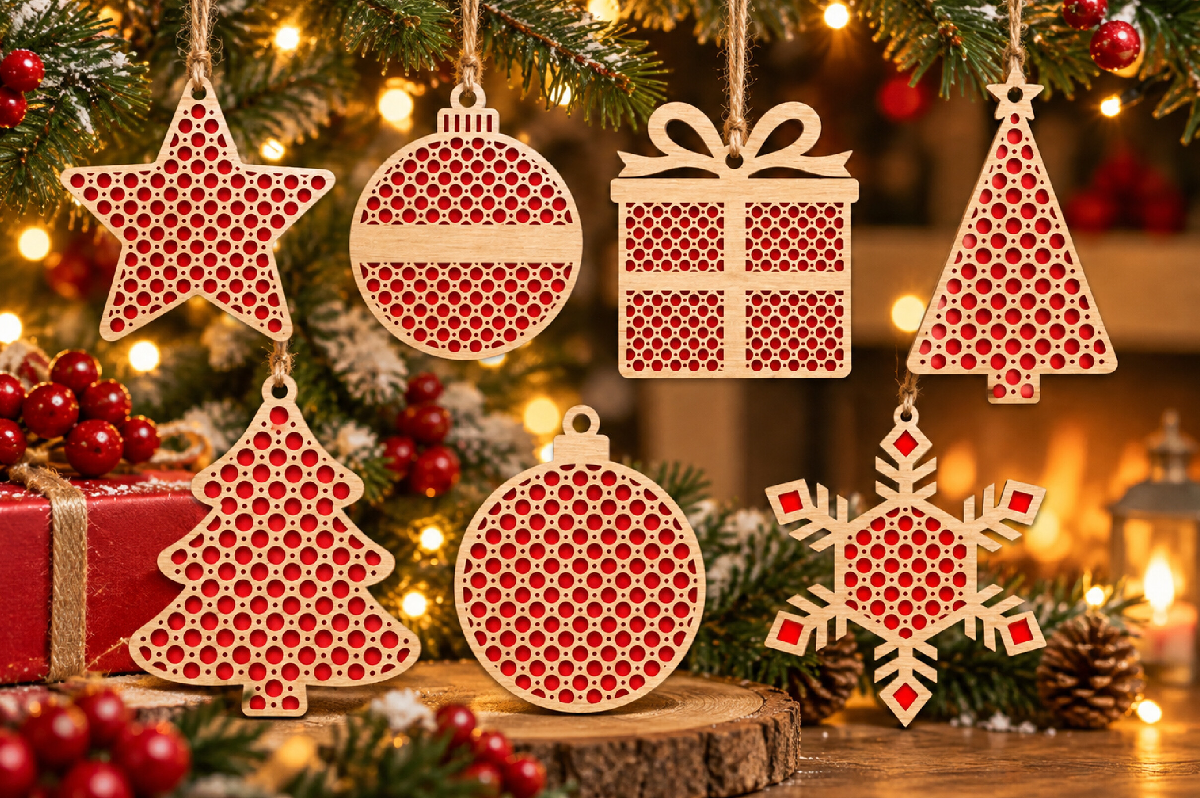Christmas Ornament SVG Bundle (7 Files)