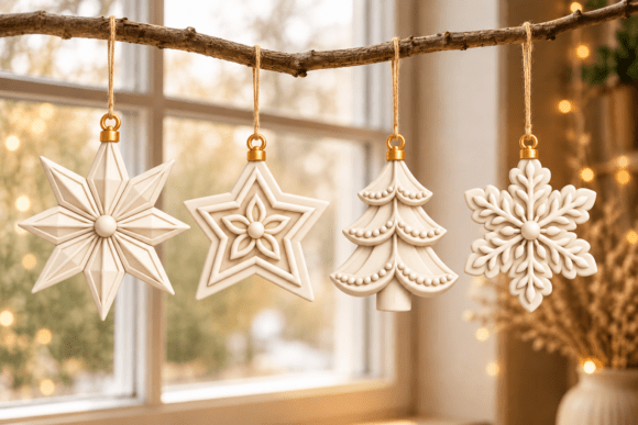 Christmas Ornament Set STL  4 3D Printable Holiday Ornaments - Image 4