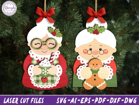 Christmas Santa & Mrs Claus SVG Bundle laser cut file
