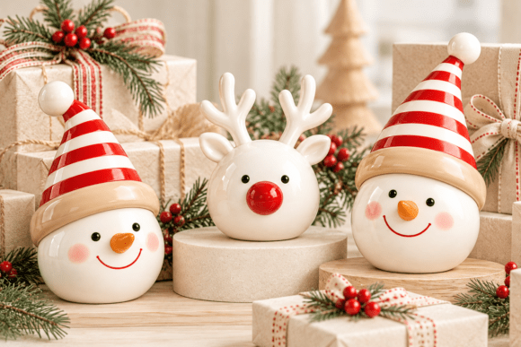 Christmas Snowman Trio STL 3D Printable Holiday Figurines - Image 2