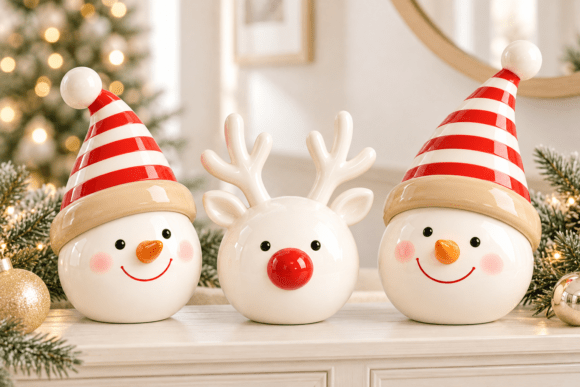 Christmas Snowman Trio STL 3D Printable Holiday Figurines - Image 3