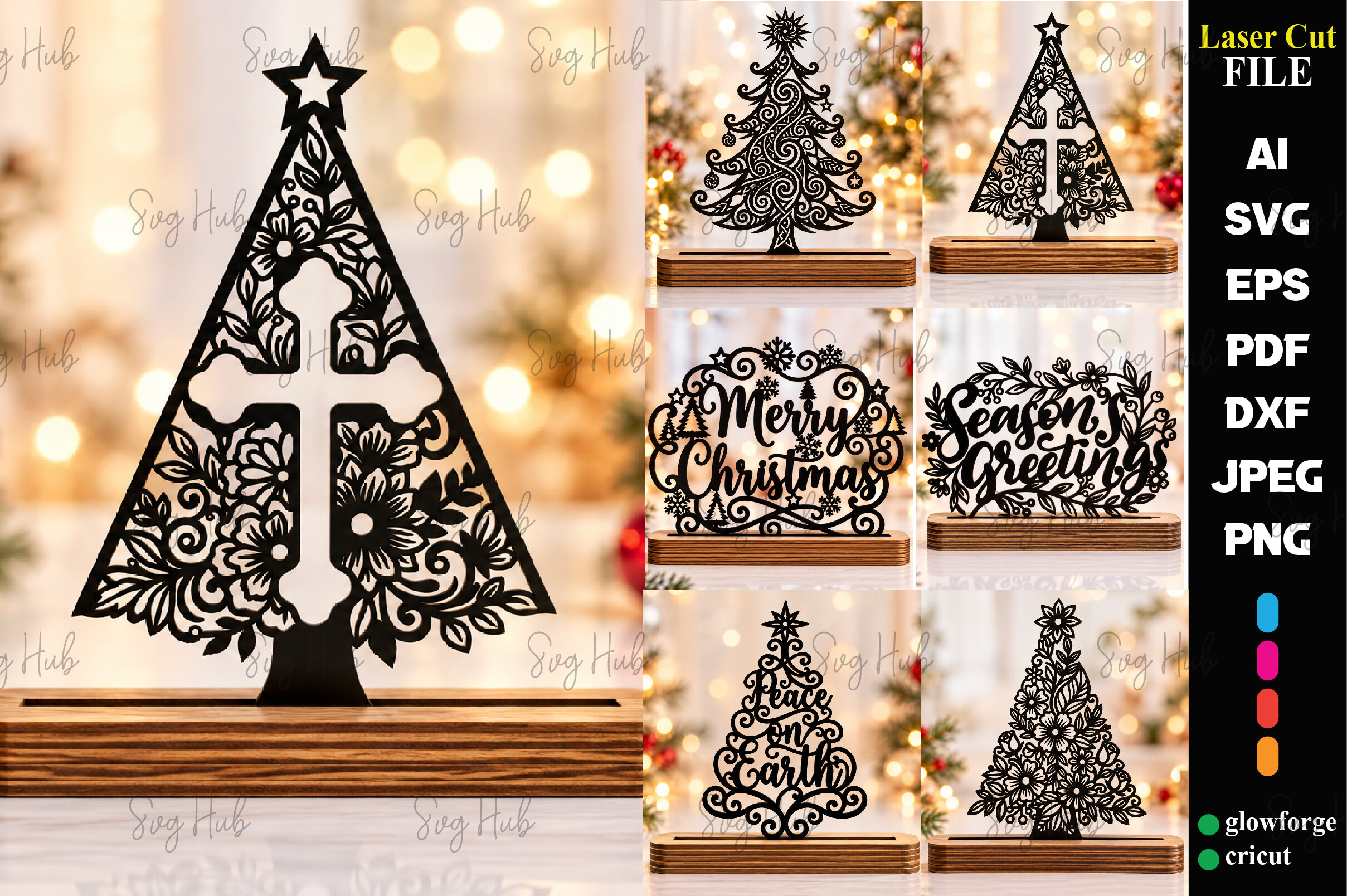 Christmas Stand Decors Laser Cut Bundle