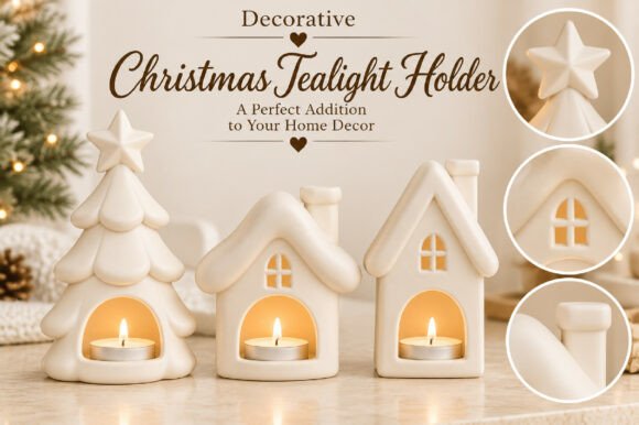 Christmas Tealight Holder STL Set – 3 Festive 3D Print Designs - Image 1