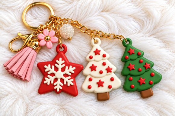 Christmas Tree and Star Keychain 3D STL – Festive Holiday 3D Print Model Set - Image 2