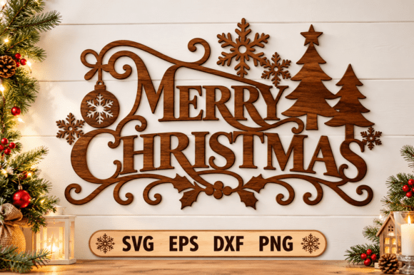 Christmas Wooden Wall Art Laser Cut SVG laser cut file