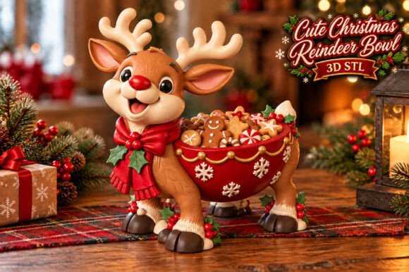 3D Print Cute Christmas Winter Decor STL – Teddy Bear, Snowman & Mushroom Set - Image 7