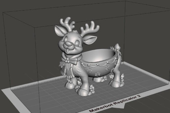 Cute Christmas Reindeer Bowl 3D STL File – Printable Holiday Candy Dish - Image 3