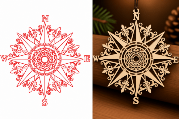 Floral Bicycle Pendant Laser Cut Design · Creative Fabrica