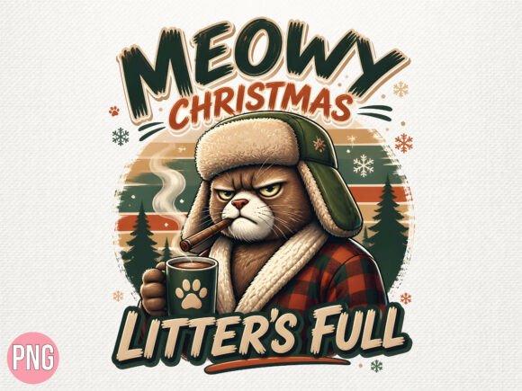 Funny Cat Christmas Quote PNG T-Shirt Illustration Designs de T-shirts Par Aria Creates