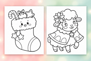 Kawaii Christmas Coloring Pages Vol. 3 Graphic by Inkivelle Studio