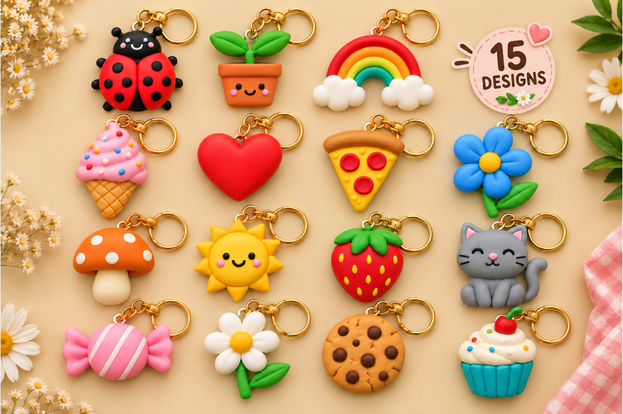 Kawaii Food Keychain STL Bundle – 15 Cute 3D Print Designs - Image 4