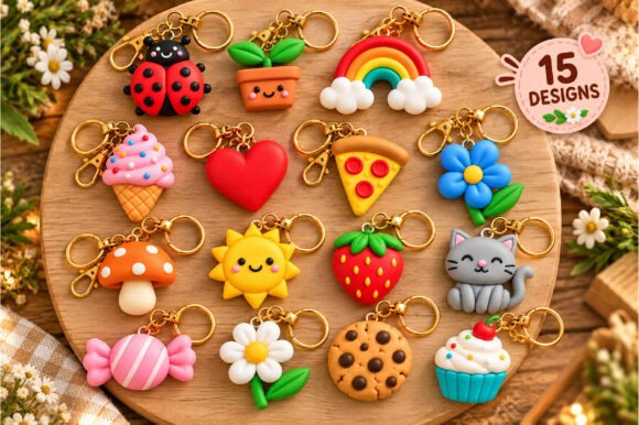 Kawaii Food Keychain STL Bundle – 15 Cute 3D Print Designs - Image 2