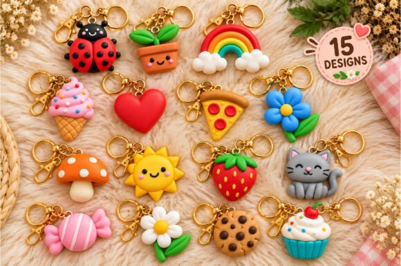 Kawaii Food Keychain STL Bundle – 15 Cute 3D Print Designs - Image 3
