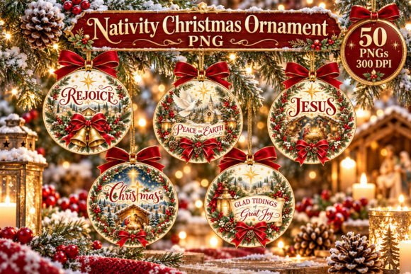 Nativity Christmas Ornament PNG