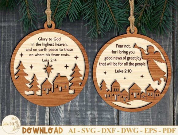 Nativity Christmas Ornament SVG Bundle (Design 1) laser cut file