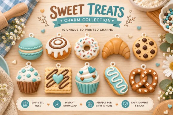 Cute Kawaii Keychain Charms STL – 15 3D Printable Charms - Image 15