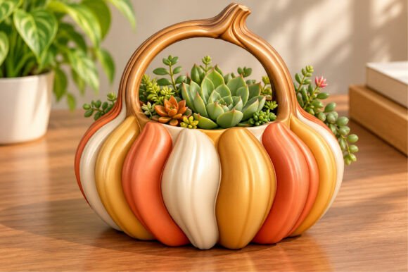 Pumpkin Basket Planter 3D STL 3D Printen Door Pink Studio