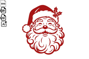 Santa Claus Face Vector SVG Design