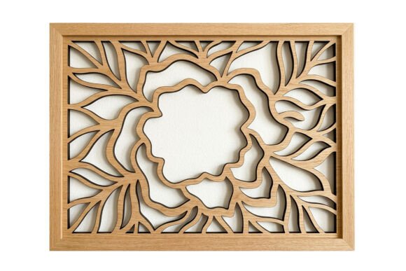 Abstract Floral Wall Art Laser Cut SVG Cięcie Laserowe Przez T-Shirt Pond